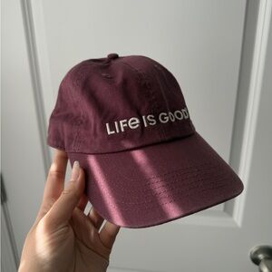 burgundy life is good hat